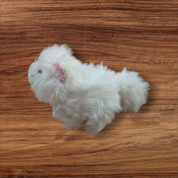 Ganz White Fluffy Cat Plush Toy 8" soft Stuffed Animal Blue eyes - Picture 2 of 9